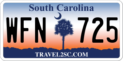 SC license plate WFN725