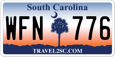 SC license plate WFN776