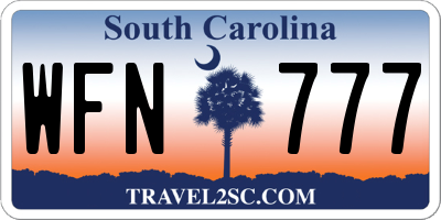 SC license plate WFN777