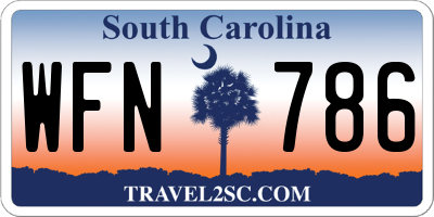 SC license plate WFN786