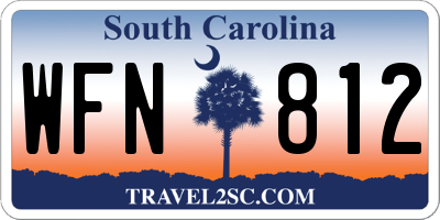 SC license plate WFN812