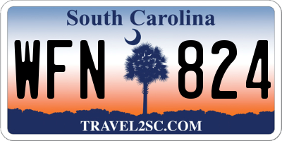 SC license plate WFN824