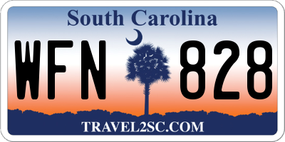 SC license plate WFN828