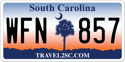 SC license plate WFN857