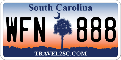 SC license plate WFN888
