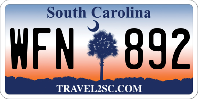 SC license plate WFN892
