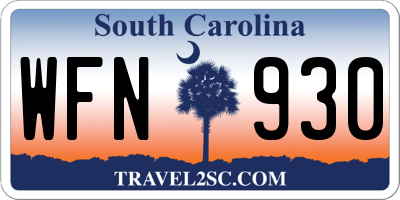 SC license plate WFN930