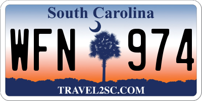SC license plate WFN974