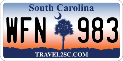 SC license plate WFN983