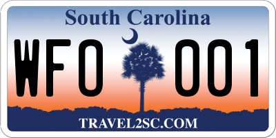 SC license plate WFO001