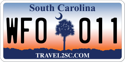 SC license plate WFO011