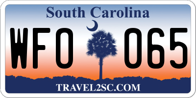 SC license plate WFO065