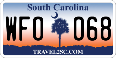 SC license plate WFO068