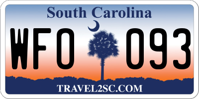 SC license plate WFO093