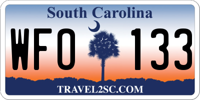 SC license plate WFO133
