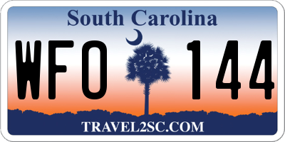 SC license plate WFO144