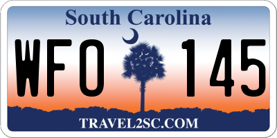 SC license plate WFO145