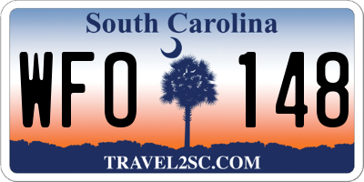SC license plate WFO148