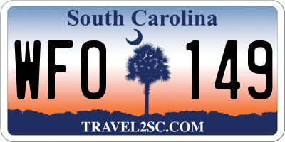SC license plate WFO149