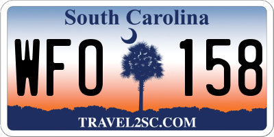 SC license plate WFO158