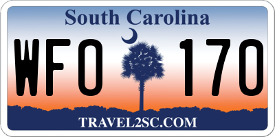 SC license plate WFO170
