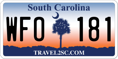 SC license plate WFO181