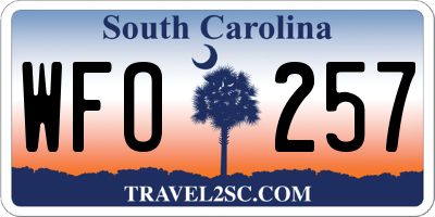 SC license plate WFO257