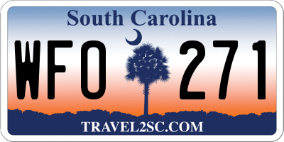 SC license plate WFO271