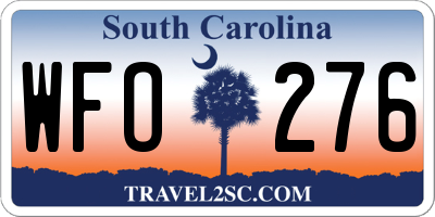 SC license plate WFO276