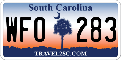 SC license plate WFO283