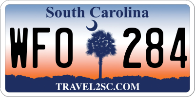 SC license plate WFO284