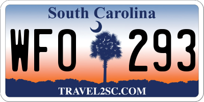 SC license plate WFO293