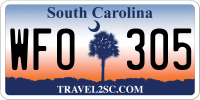 SC license plate WFO305