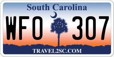 SC license plate WFO307