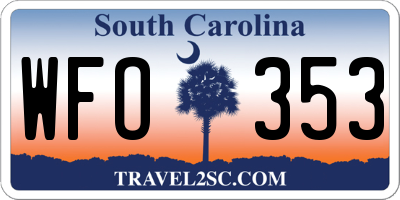 SC license plate WFO353