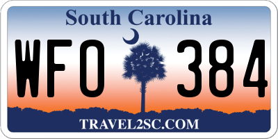 SC license plate WFO384