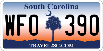 SC license plate WFO390