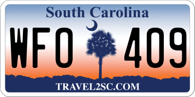 SC license plate WFO409