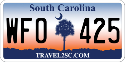 SC license plate WFO425
