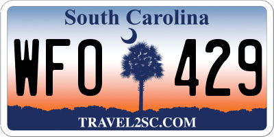 SC license plate WFO429