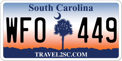 SC license plate WFO449