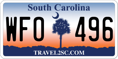 SC license plate WFO496