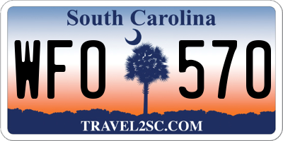 SC license plate WFO570