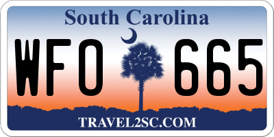 SC license plate WFO665