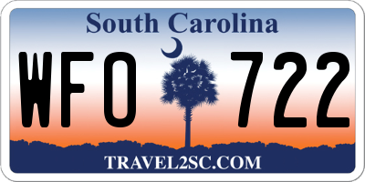 SC license plate WFO722