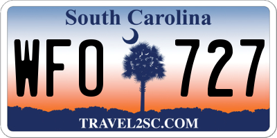 SC license plate WFO727
