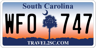 SC license plate WFO747