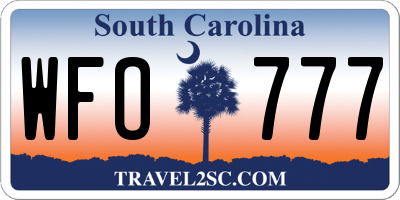 SC license plate WFO777
