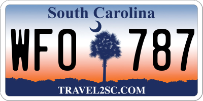 SC license plate WFO787