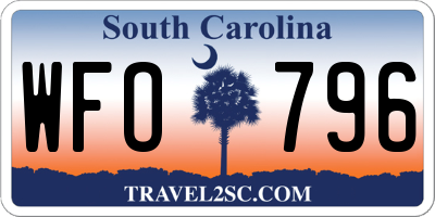 SC license plate WFO796
